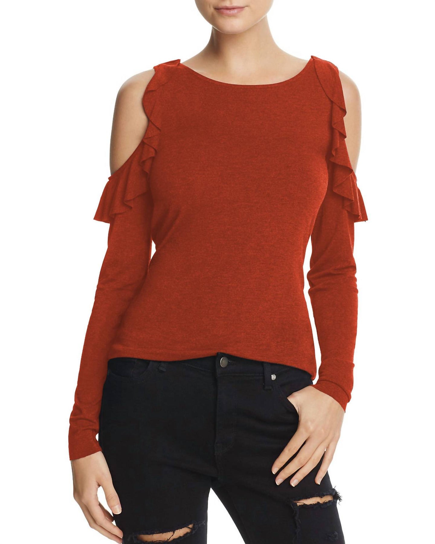 Tinkerbell Langarm-Jersey-Top aus Baumwolle in Rust