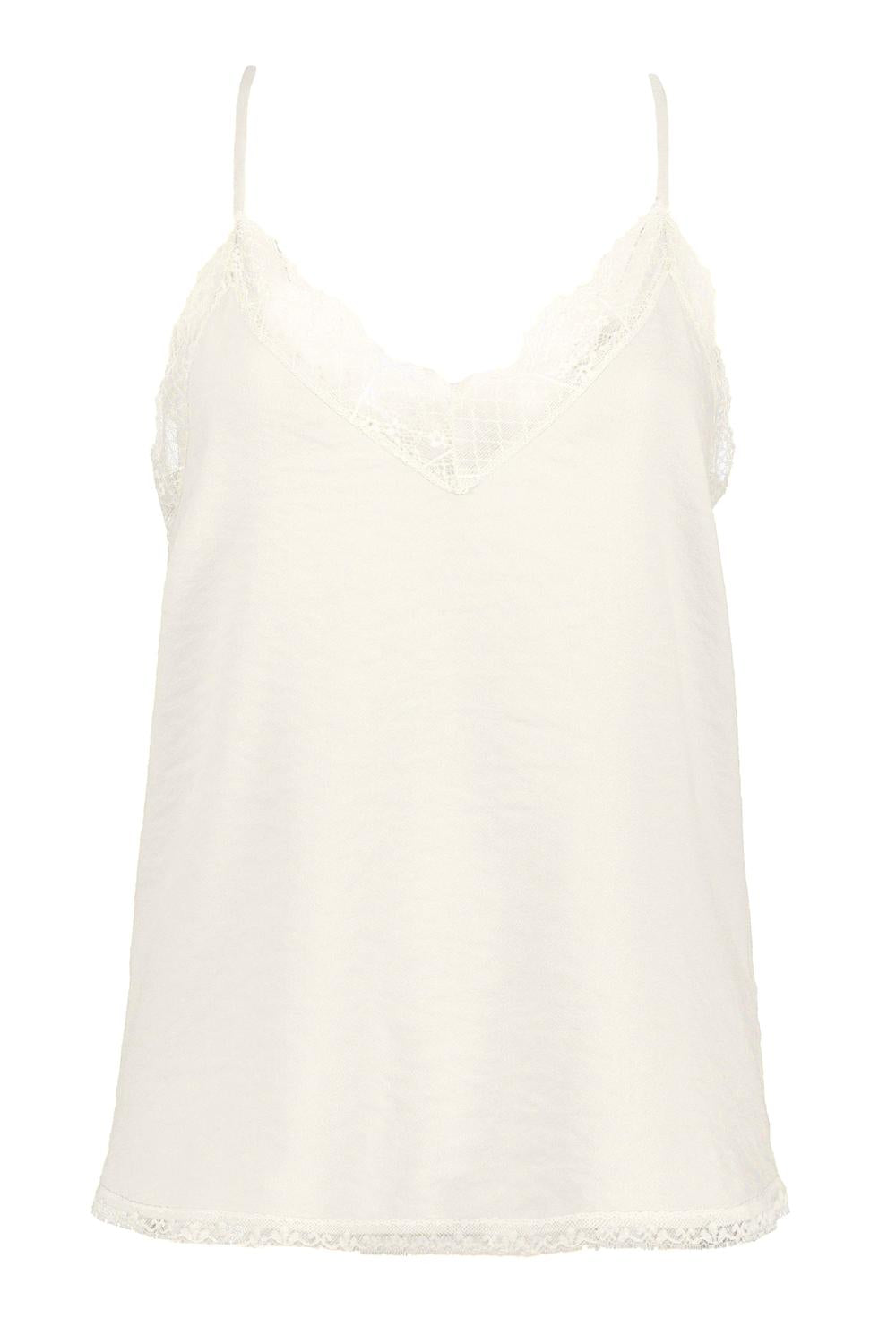 Ultraviolettes Lotus Trägertop Top in Weiß