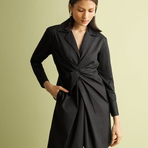 Front Twist schwarzes Kleid