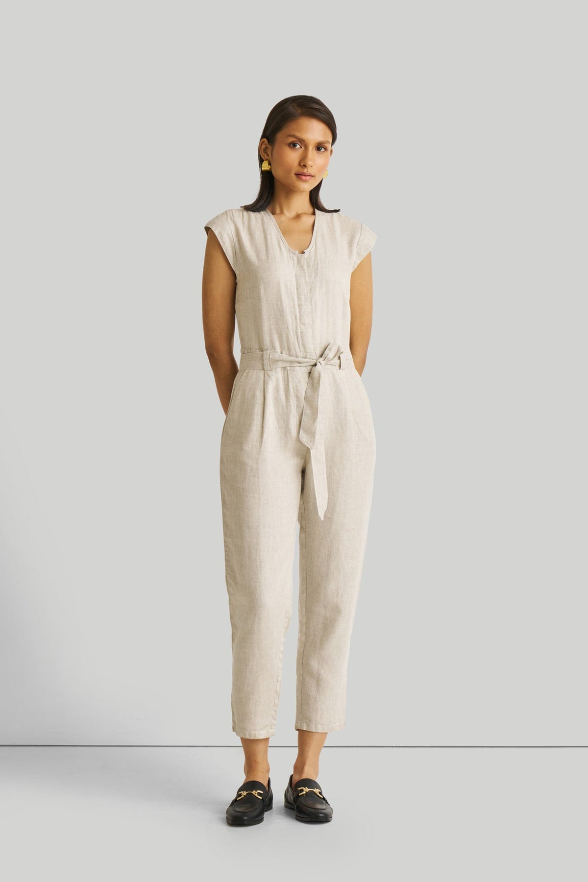 Abendlicher Chai Jumpsuit in Hellbeige