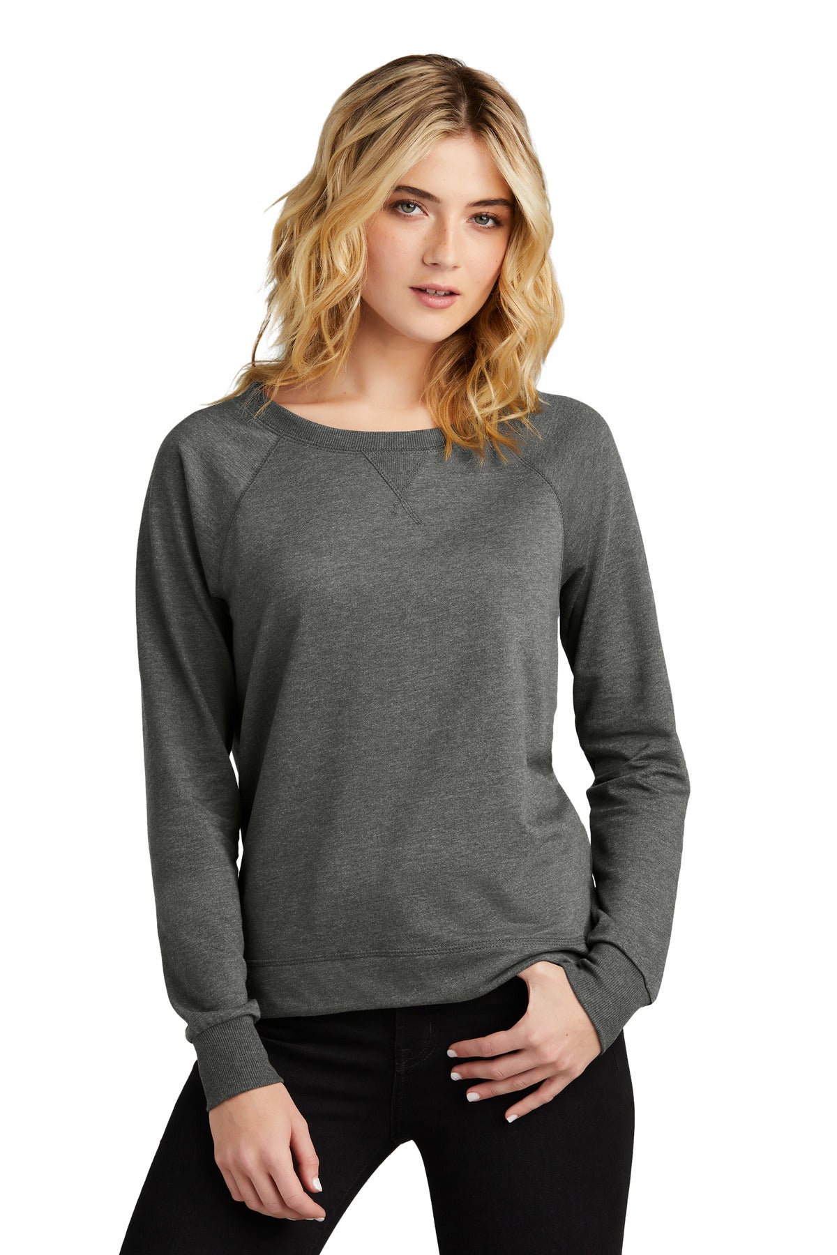 District Damen Featherweight French Terry Langarm Rundhalsausschnitt DT672
