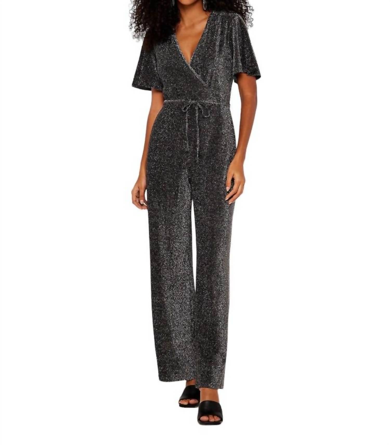 Sparkle Angel Ärmel Jumpsuit in Silber