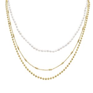 Seed Pearl Layerd Halskette Gold