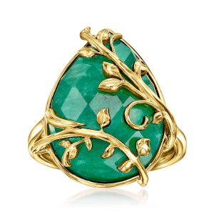 Ross-Simons Emerald Vine Ring in 18kt Gold über Sterling
