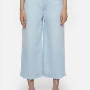Lyna Wide Cropped Jeans in hellblau