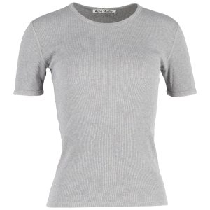 Acne Studios Gestreiftes T-Shirt aus grauer Baumwolle