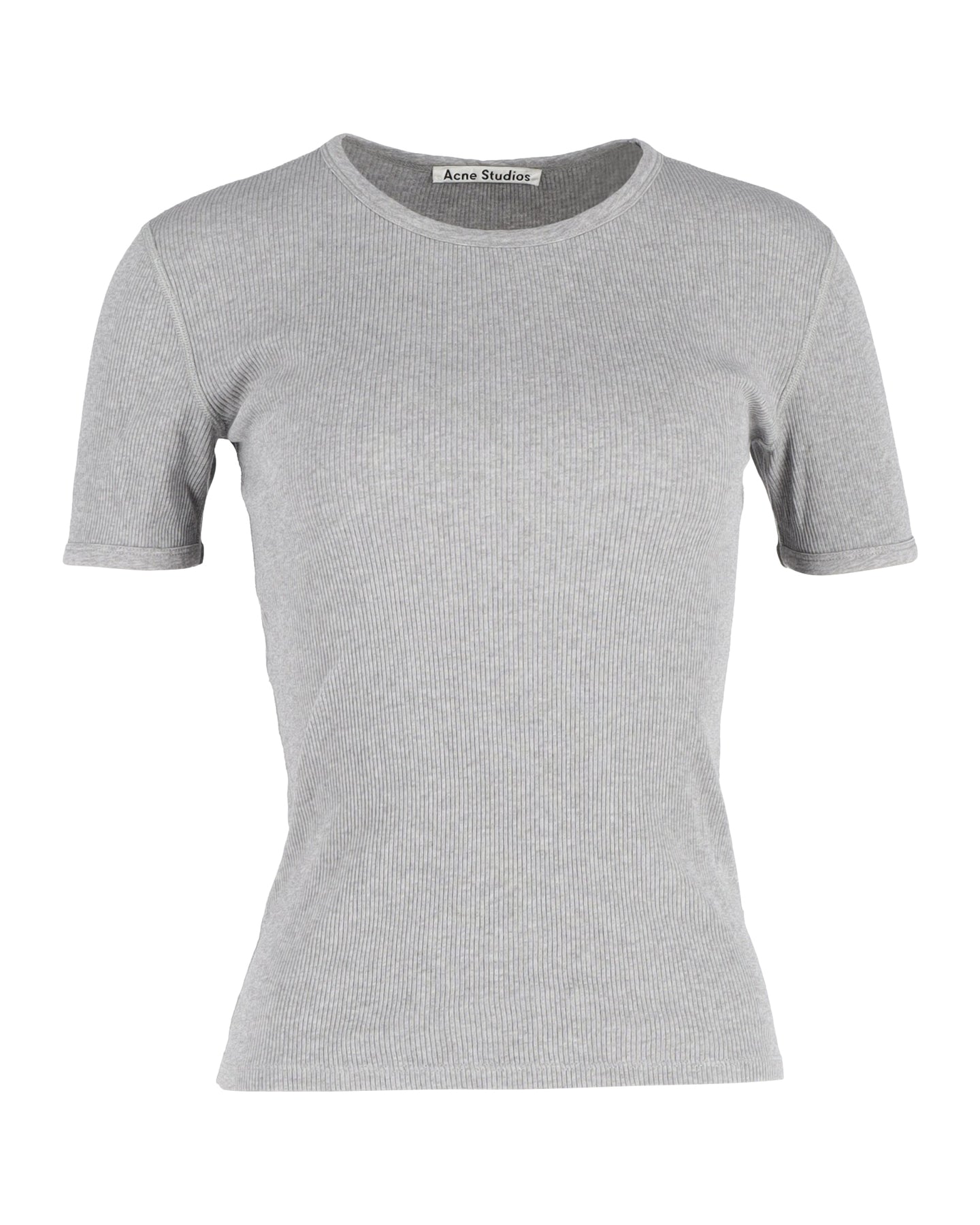 Acne Studios Gestreiftes T-Shirt aus grauer Baumwolle