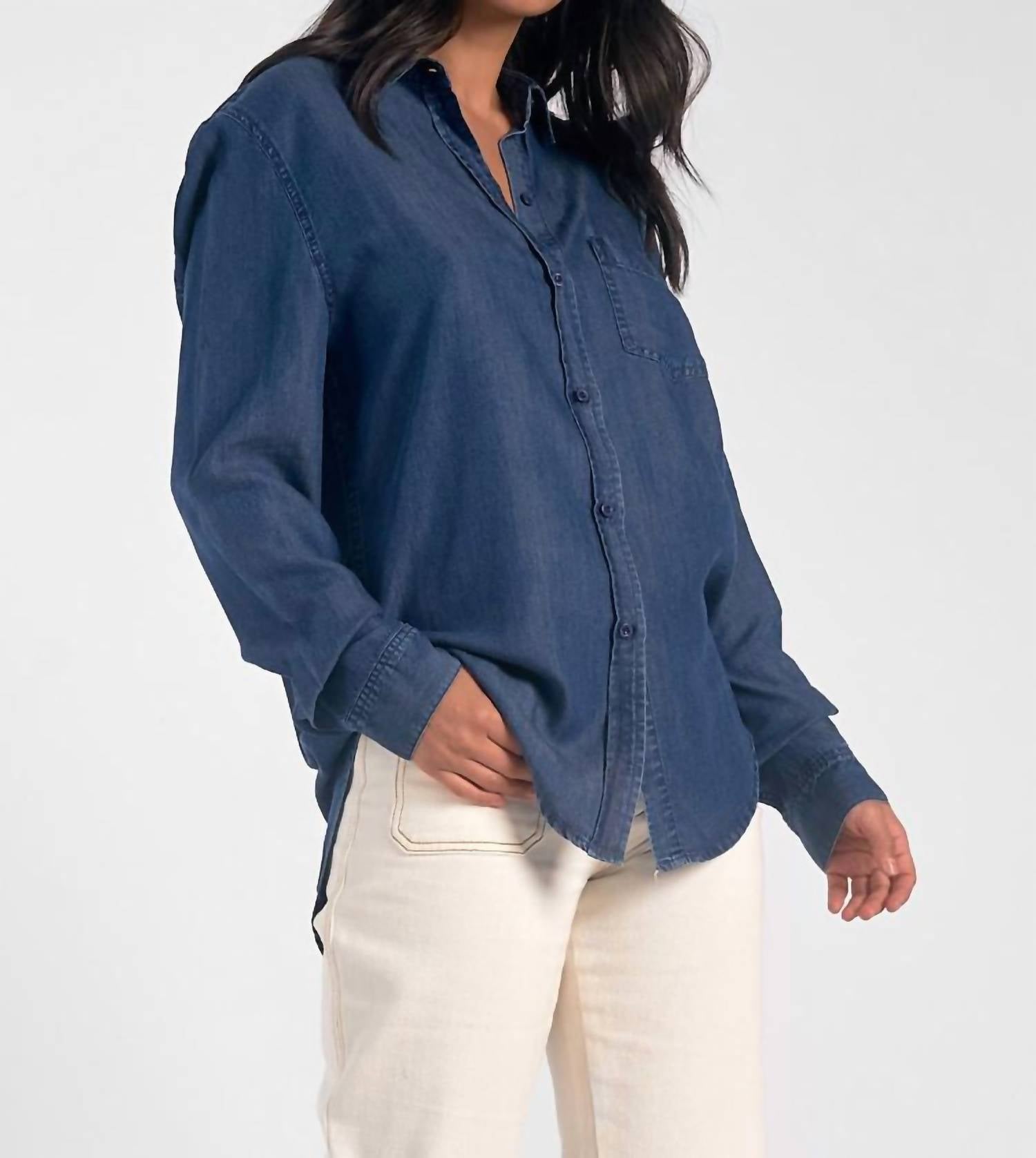 Klassisches Hemd aus Denim in Blau