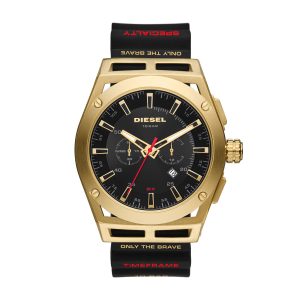 Diesel Herren Timeframe Chronograph, Gold-Ton Edelstahluhr