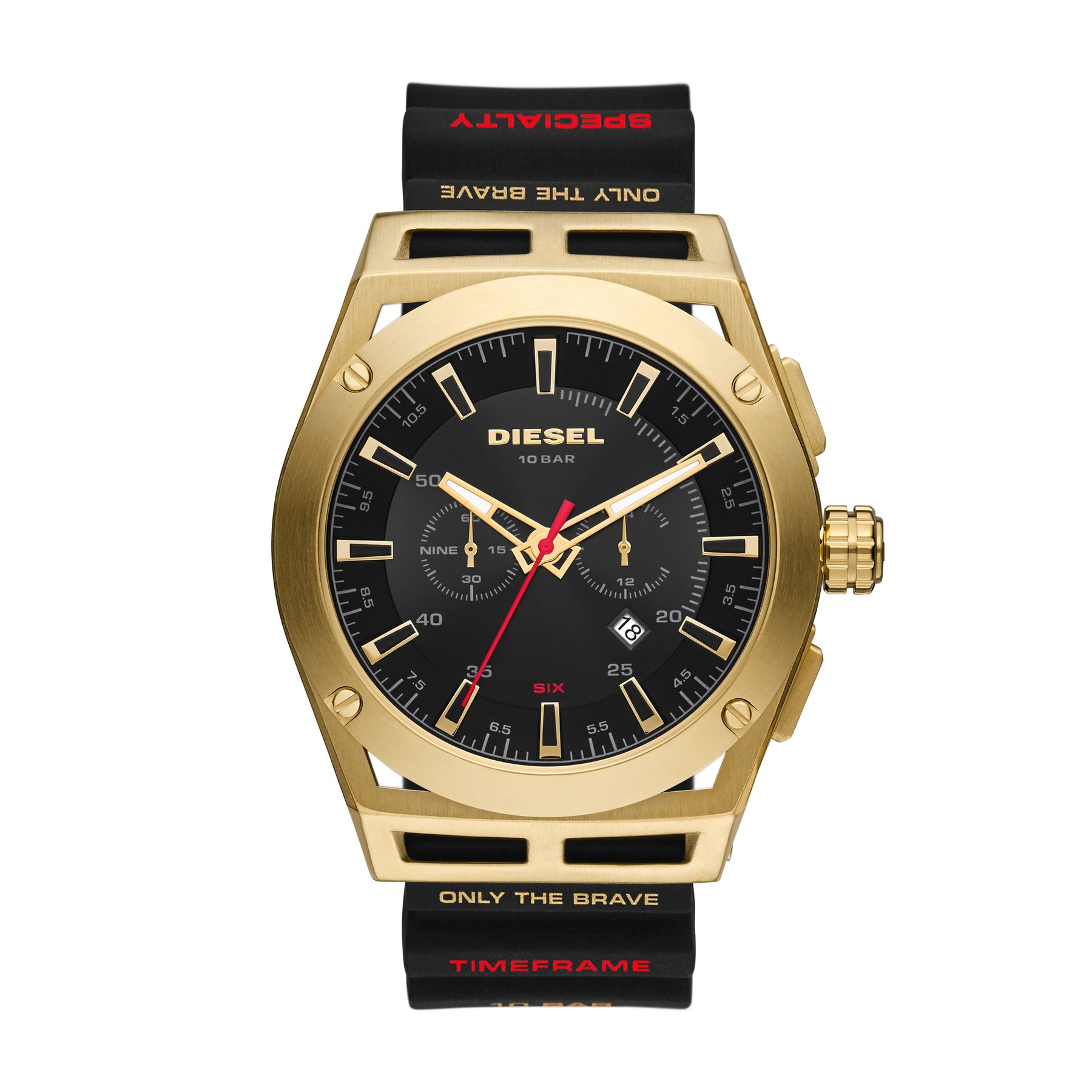 Diesel Herren Timeframe Chronograph, Gold-Ton Edelstahluhr