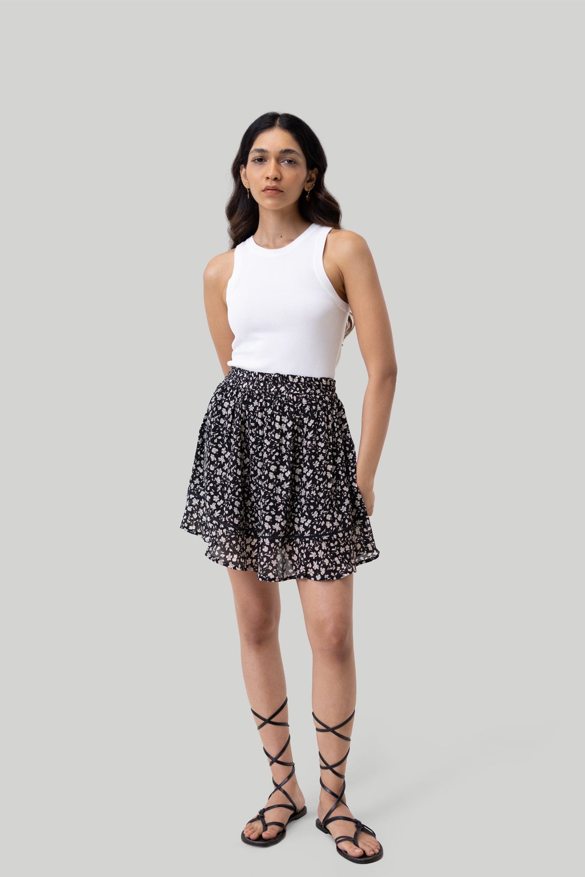 Hemdkleid mit Ballonärmeln in Schwarz