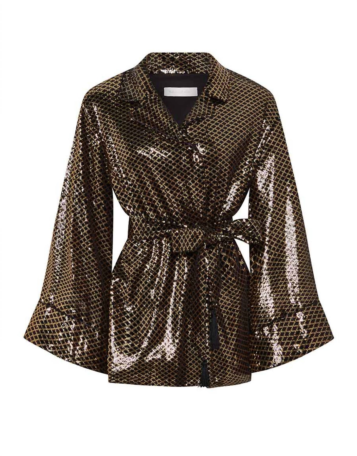 Una Paillettenjacke in Gold