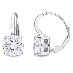 Mimi & Max 4ct DEW Created Moissanite Leverback Ohrringe in 14k Weißgold