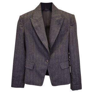 Brunello Cucinelli Pinstripe Blazer Jacke aus grauer Wolle
