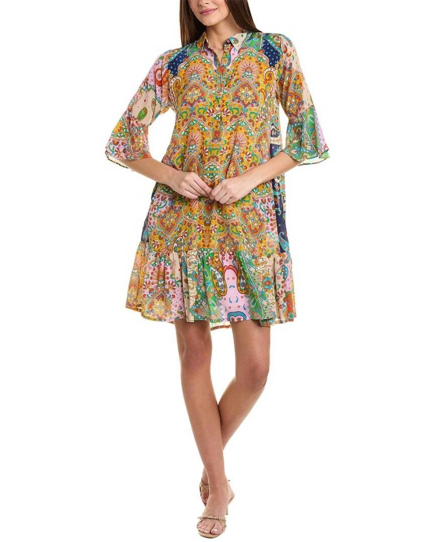 Braemar Eleon Kleid mit langen Ärmeln in Mehrfarbig
