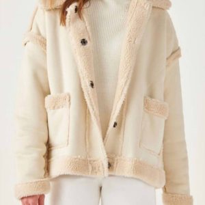 Scheren gewebte Jacke in beige