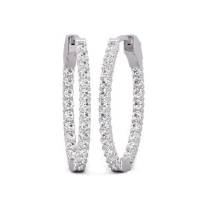 Diana M Lab 14KT WG 1CT TW rund In & Out Creole Ohrring