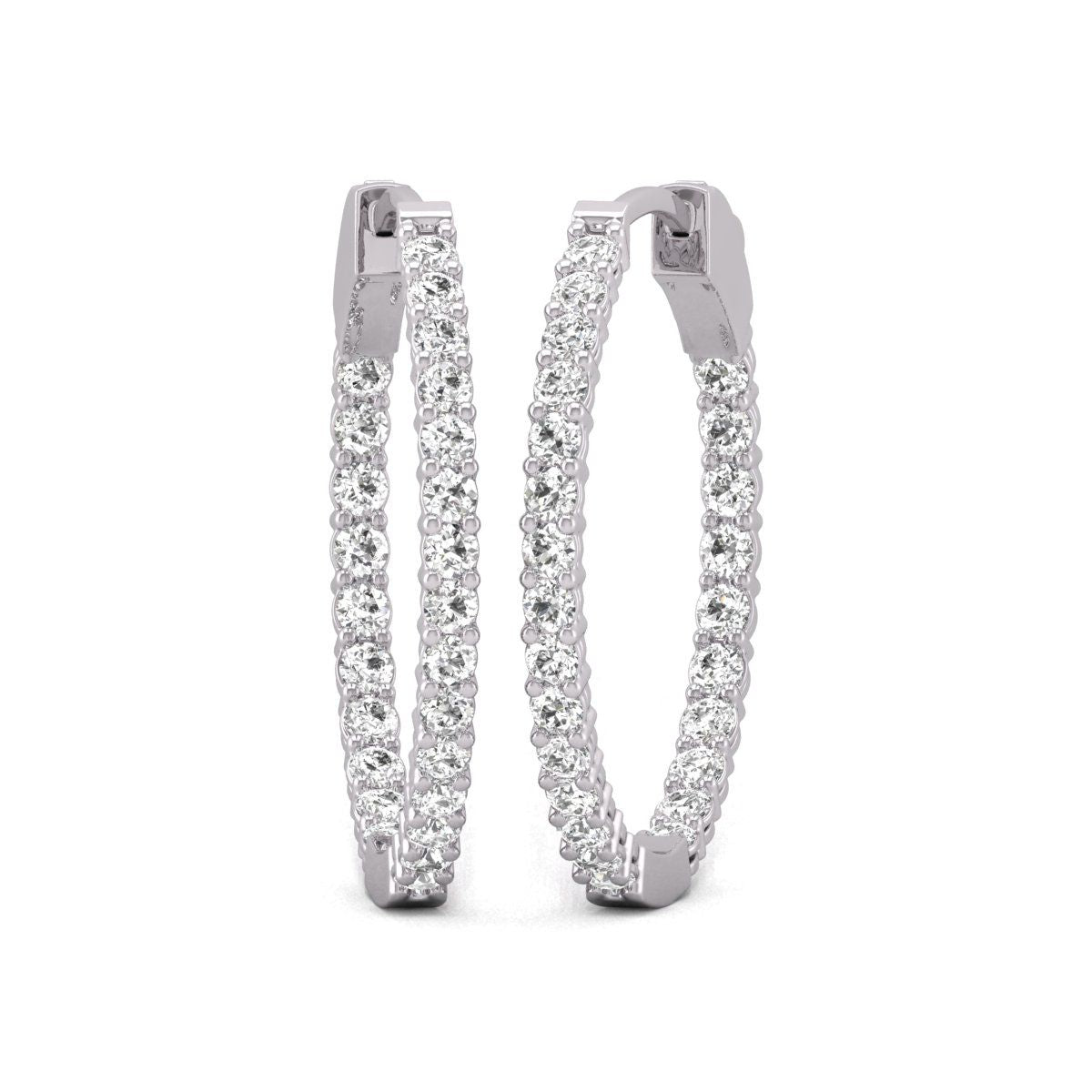 Diana M Lab 14KT WG 1CT TW rund In & Out Creole Ohrring