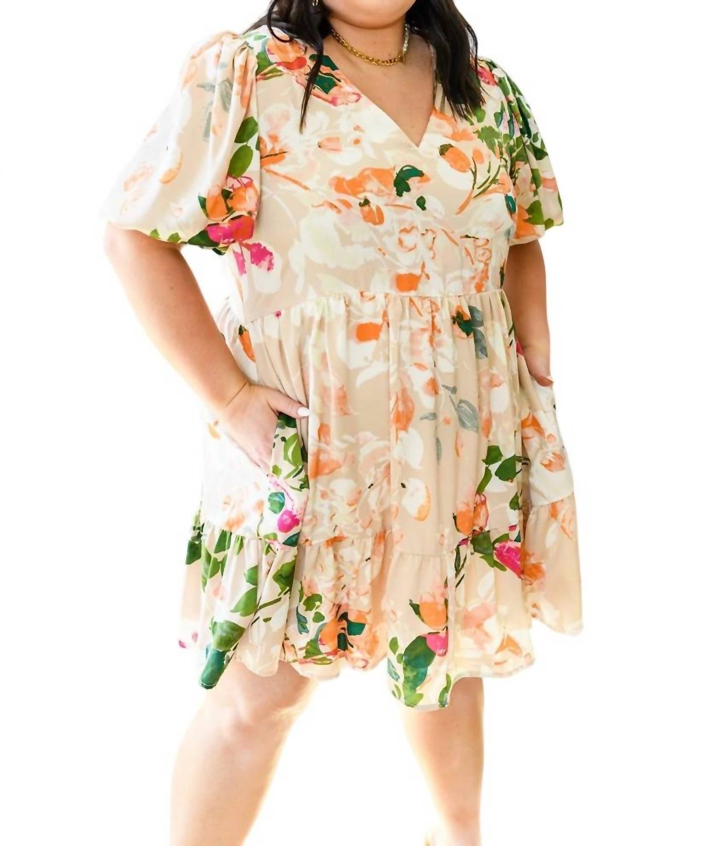 Entzückende Überraschung Blumenkleid in Mehrfarbig