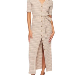 Enise Button Up Maxikleid in Schicht Kuchen 7733778153532