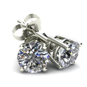 1/3Ct Runde Brilliant Cut Natürliche Diamant Ohrstecker in 14K Gold Basket Einstellung