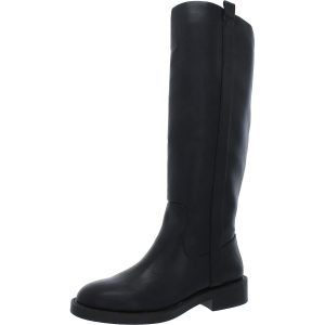 Pennie Kunstleder runde Zehen kniehohe Stiefel