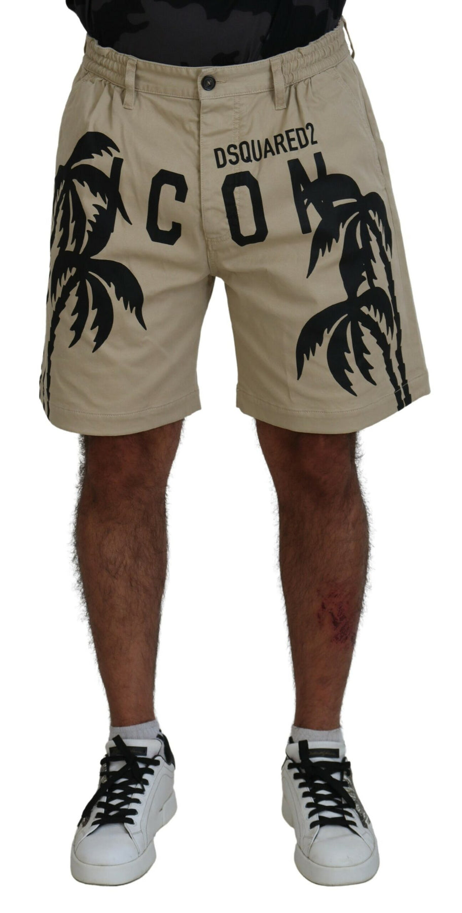 Dsqua2 Baumwolle Logo gedruckt über Knie Herren Shorts