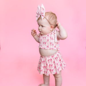 BOW CUTE DREAM SMOCKED SKORT Set