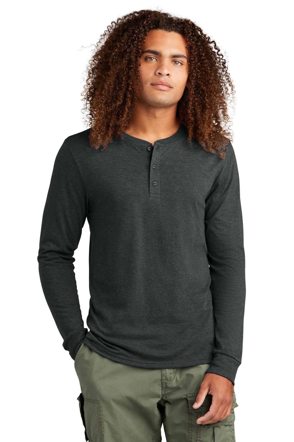 District Herren Perfekte Tri Langarm Henley DT145