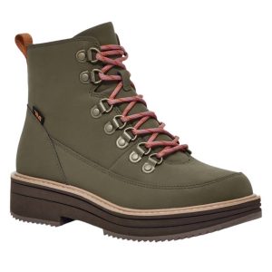 Damen Midform Mode Stiefel in dunklen Oliven
