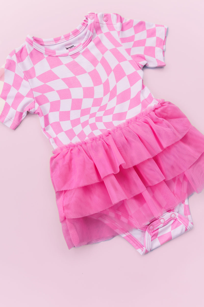 BUBBLEGUM WAVY CHECKERS TREAM TUTU Body KLEIDUNG