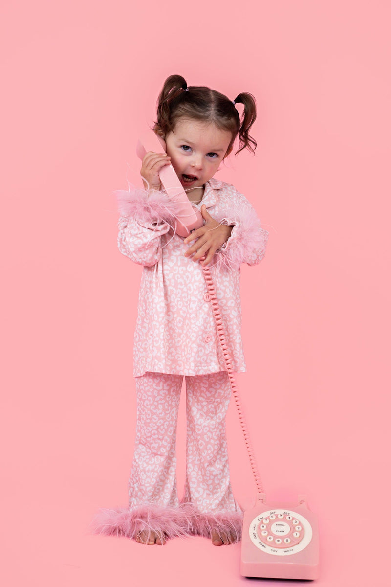 BLUSHING LEOPARD GIRL'S FLARE FEATHERED DREAM Set