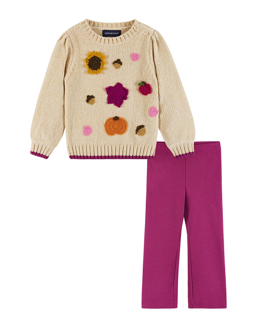 Andy & Evan fallen unter dem Motto Chenille Pullover & Glitzer Legging Set