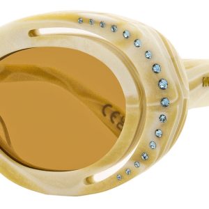 Marni Damen ovale Sonnenbrille zion Canyon H2G Creme 51mm