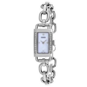Coach Damen Mother Perle Silber Quartz Weiß MOP Dial Uhr