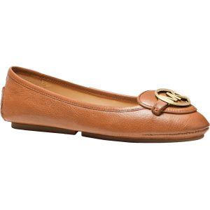 Michael Kors Lillie Moc Leder Logo Charme rutscht auf Mokassin Loafer
