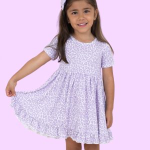 LAVENDER LEOPARD DREAM Rüschenkleid