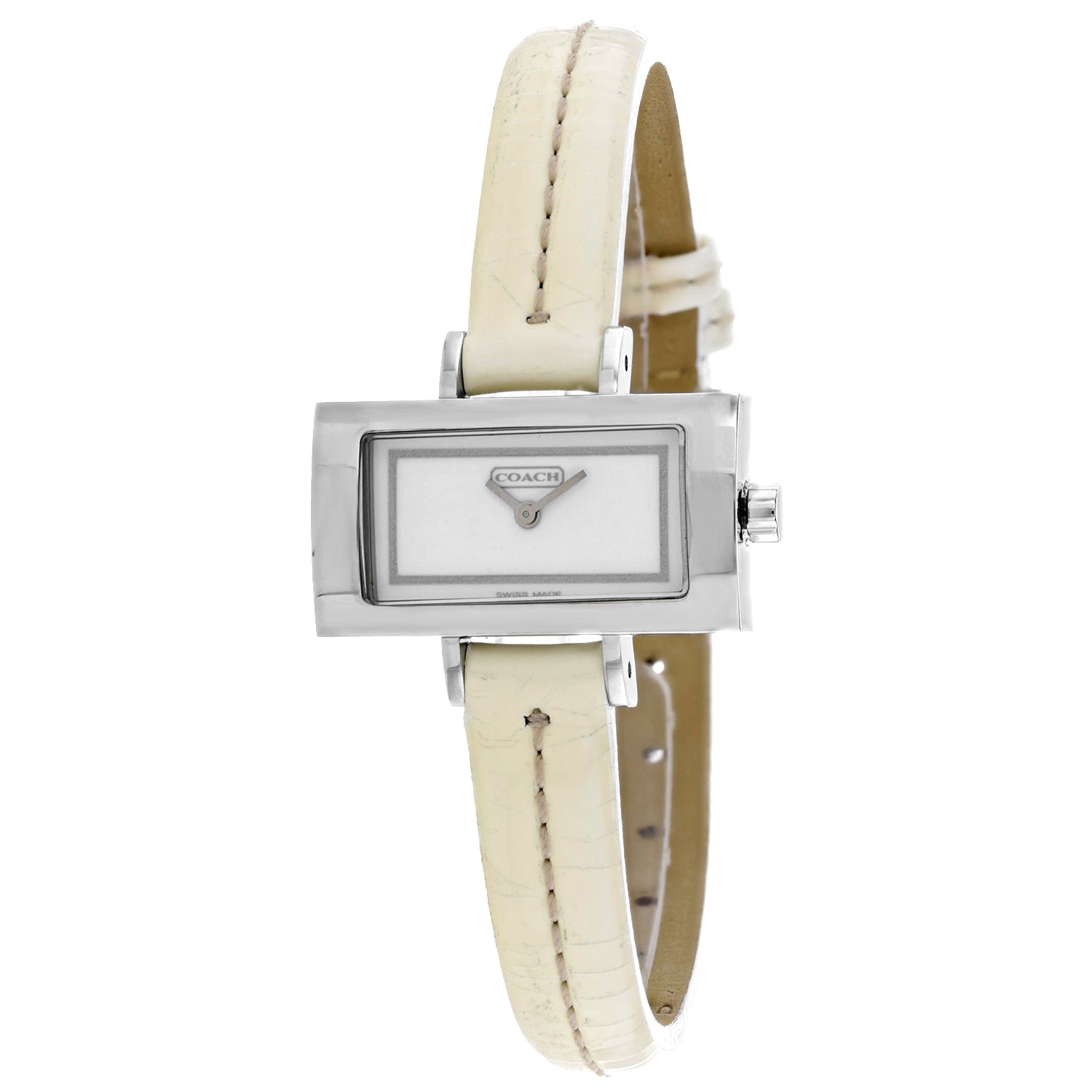 Coach Damen Beige Leder weißes Zifferblatt weißes Zifferblatt Uhr