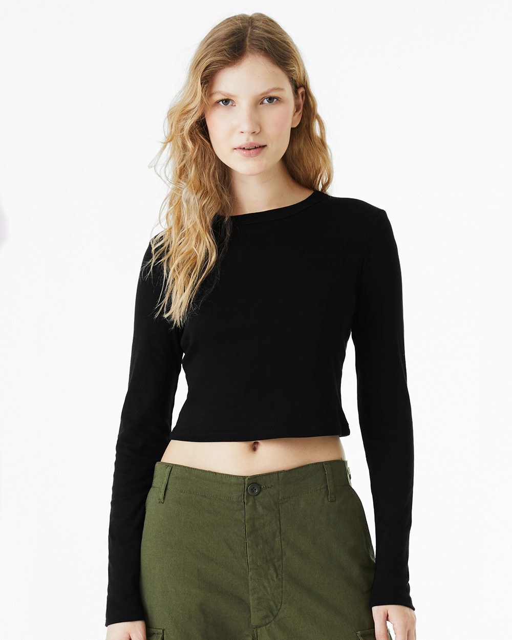 BELLA + CANVAS Damen Micro Rib Langarm T-Shirt