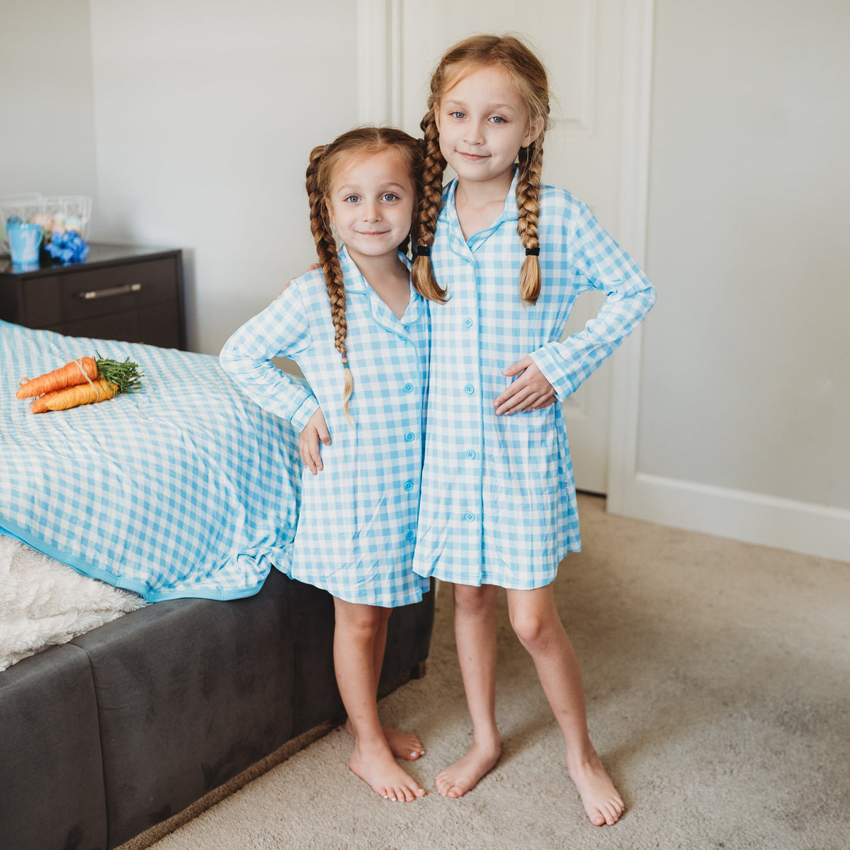 SKY Blau GINGHAM GIRL'S DREAM Abendkleid