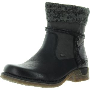 Kunstfell gefüttert Leder mittelkalf Stiefel