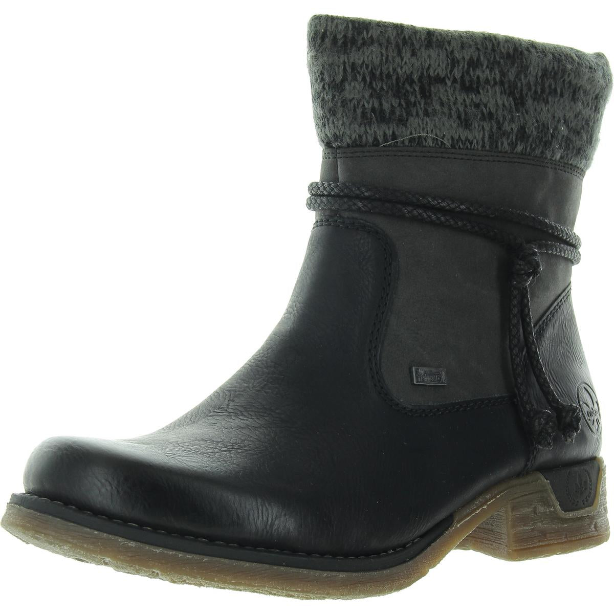 Kunstpelz gefüttert Leder Mid-Kalb Stiefel