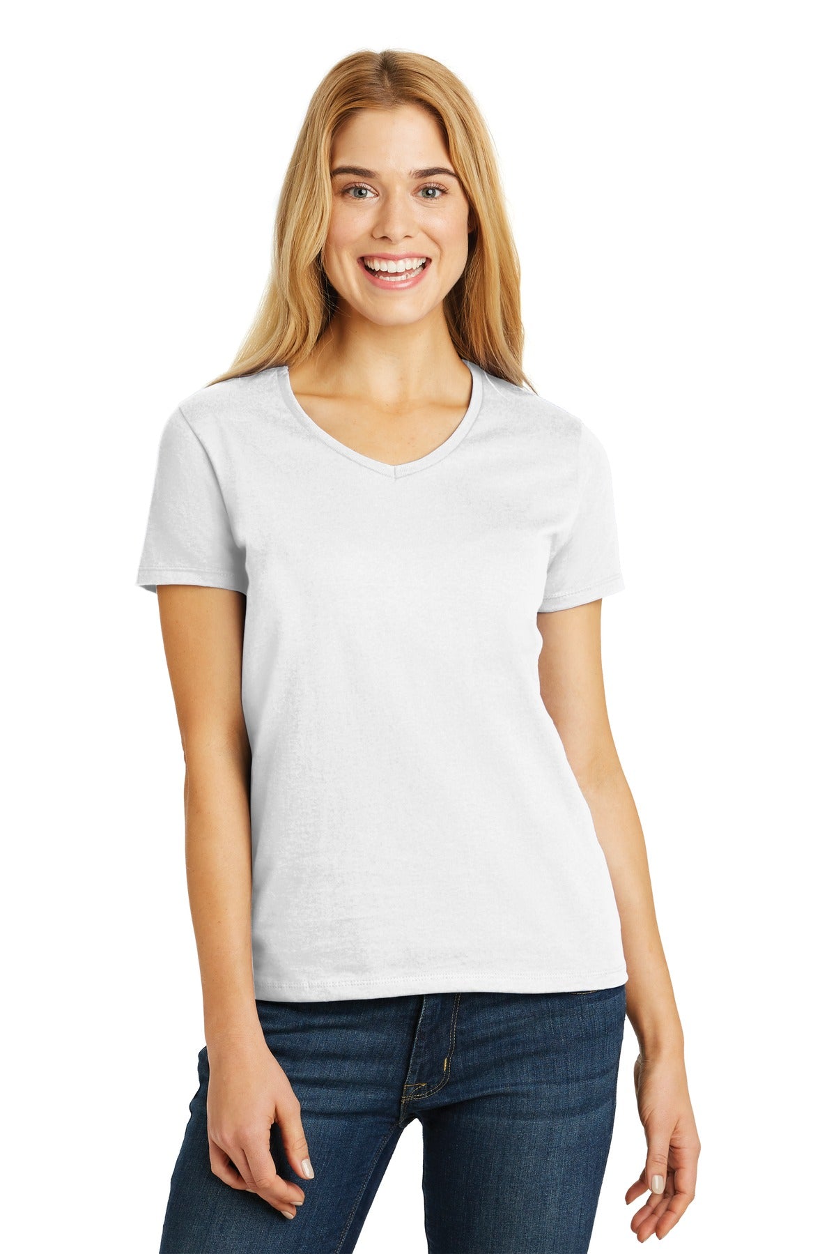 Hanes Essential-T Damen T-Shirt mit V-Ausschnitt