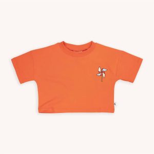Mädchen Beschnittenes Hemd in orange 7733793194044