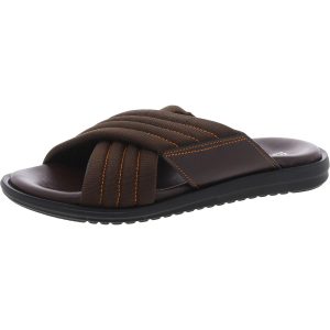 Criss-Cross Leder Slide Sandalen