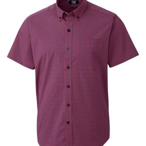 Cutter & Buck Herren Anker Gingham Kurzarm Hemd
