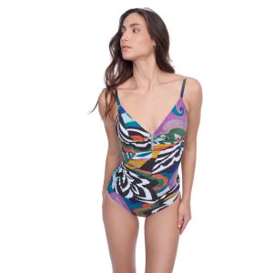 Tribal Kunst Perlen V-Ausschnitt Tankini Badeoberteil
