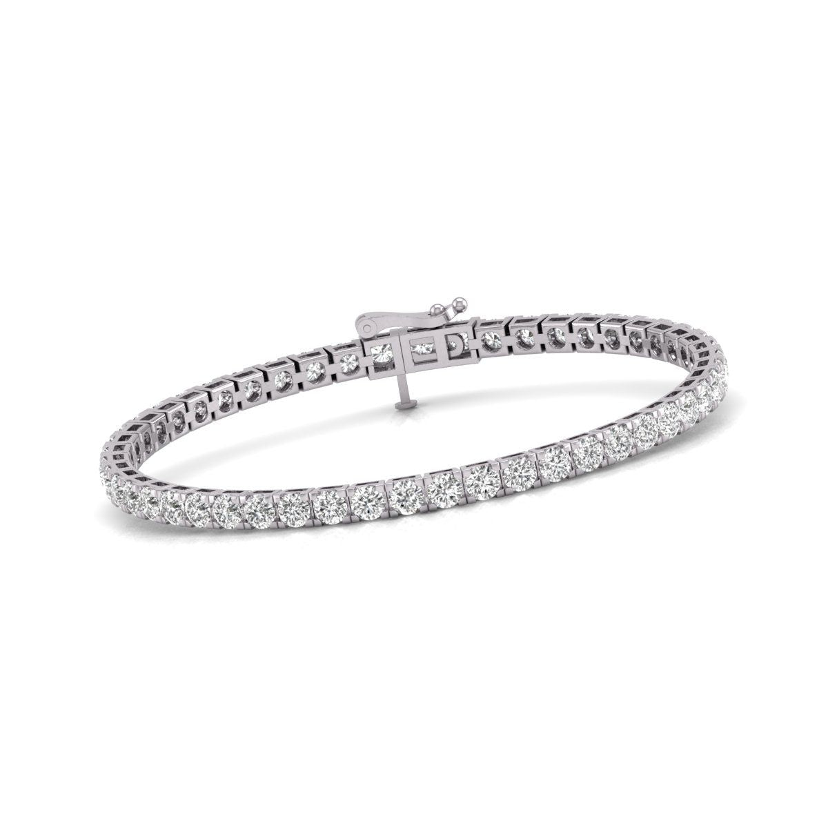 Diana M Lab 6 Karat TW Diamant Tennisarmband aus 14 Karat Weißgold