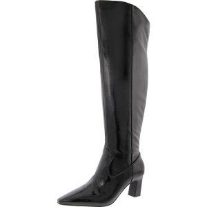 Shalie Reißverschluss Lack Leder Over-the-Knie Stiefel
