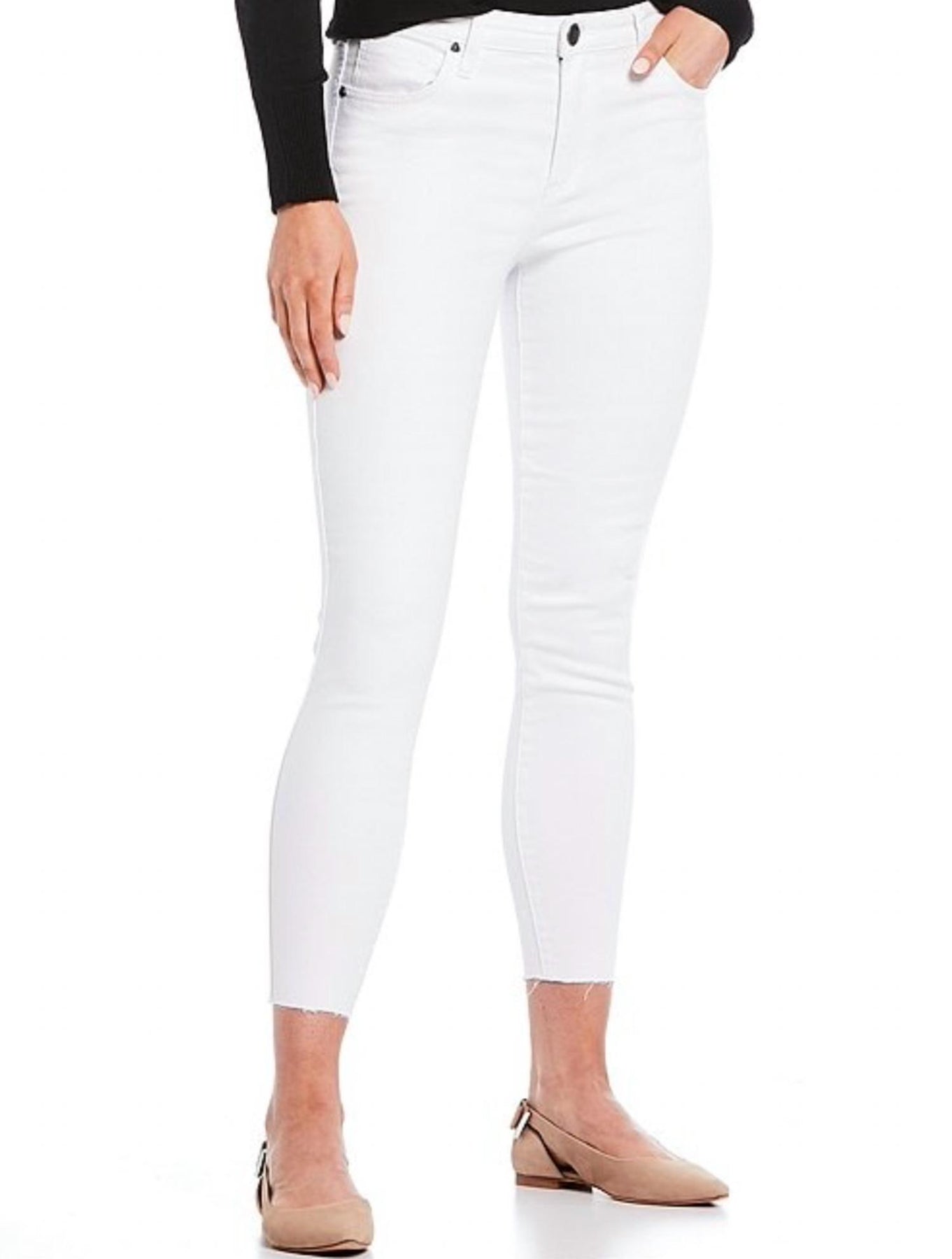 Connie hoher Bund Knöchel Skinny Jeans in Weiß